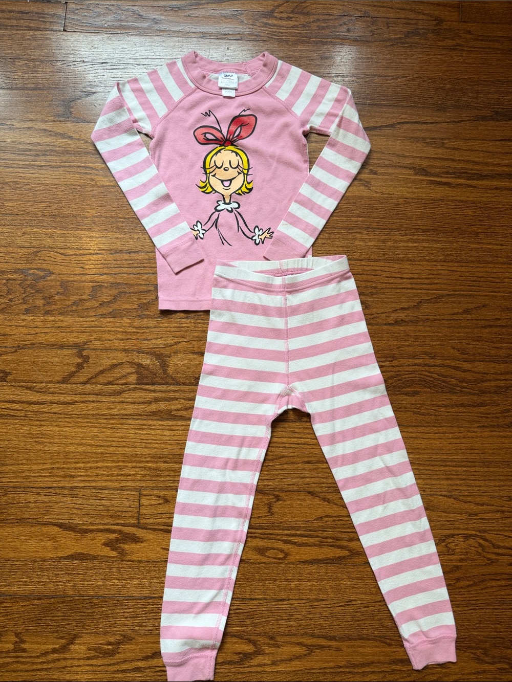 Hanna Andersson Grinch Cindy Lou Who Organic Cotton Pajama Set Sz 6-7
